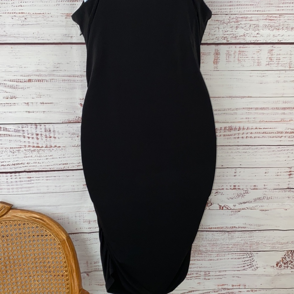 Leith Women's Solid Black Fitted Ruched Spaghetti… - image 6